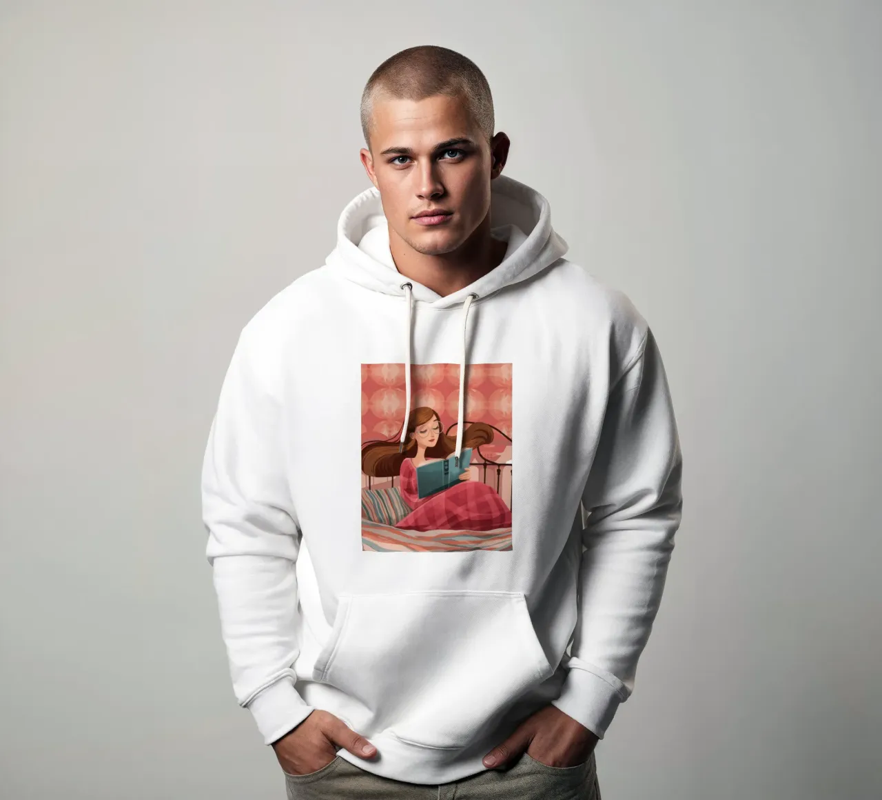 Serene Reading Moment hoodie by Atelier Tiga