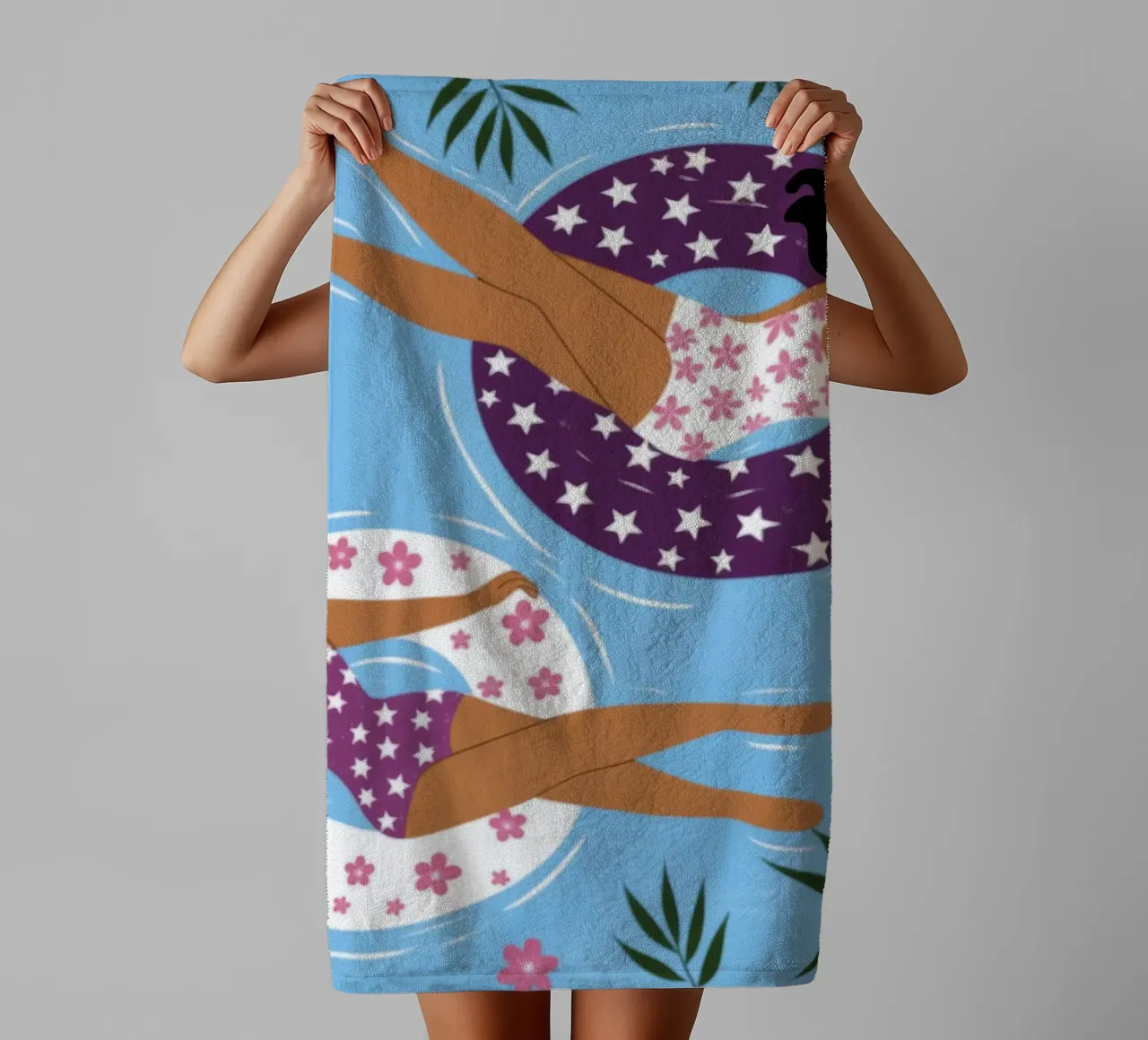 Entspannung am Pool - Glückseligkeit Handtuch von Atelier Tiga