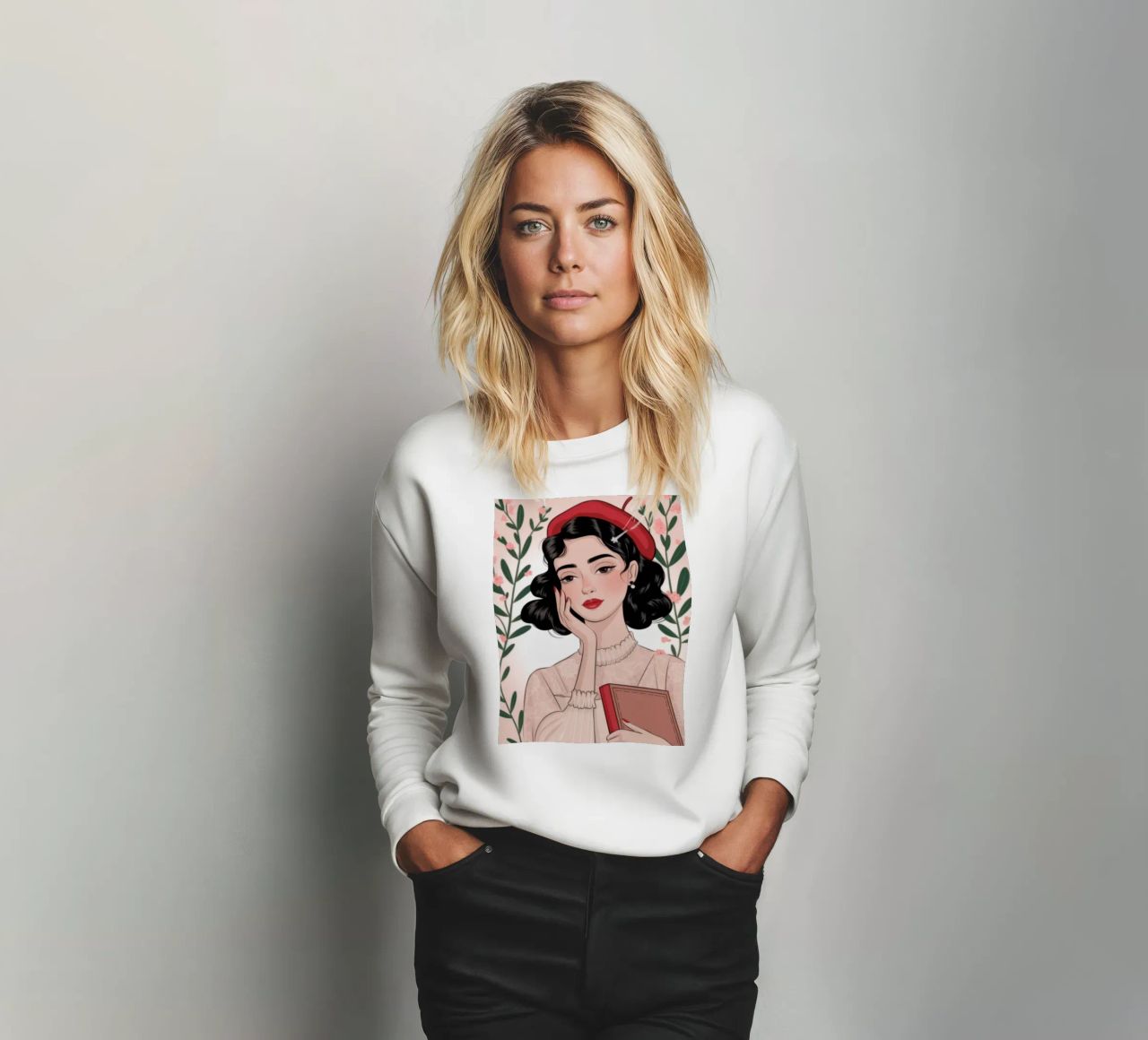 Vintage Reader Grace sudadera de Atelier Tiga