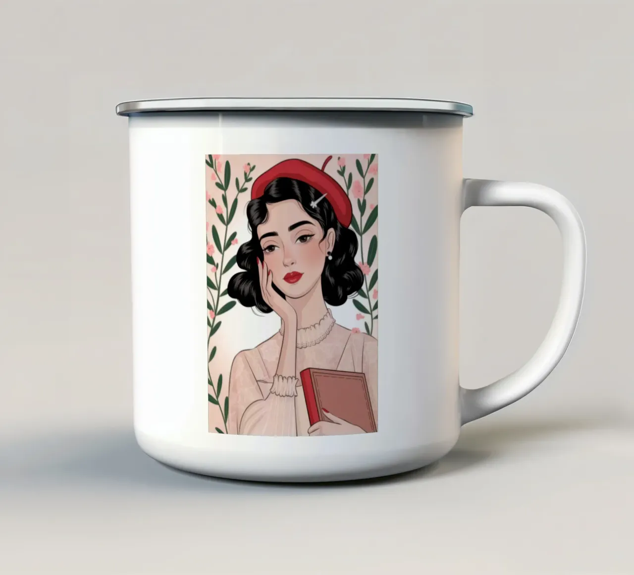 Lettore vintage Grace tazza in smalto da Atelier Tiga