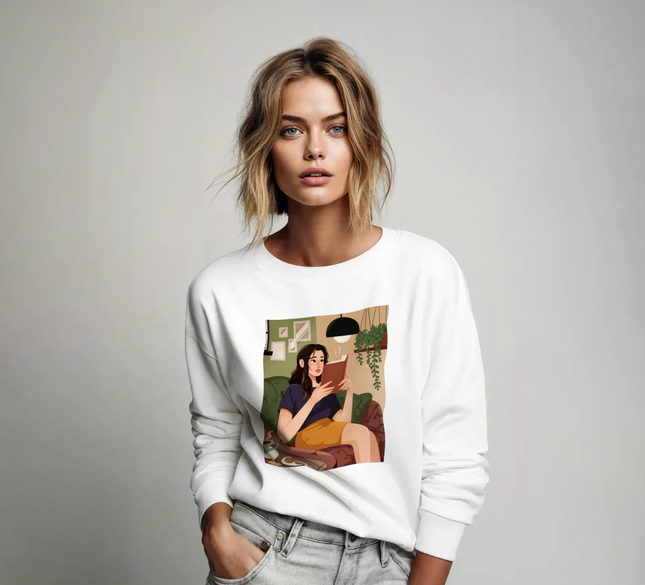 Cozy Reading Nook sweatshirt by Atelier Tiga