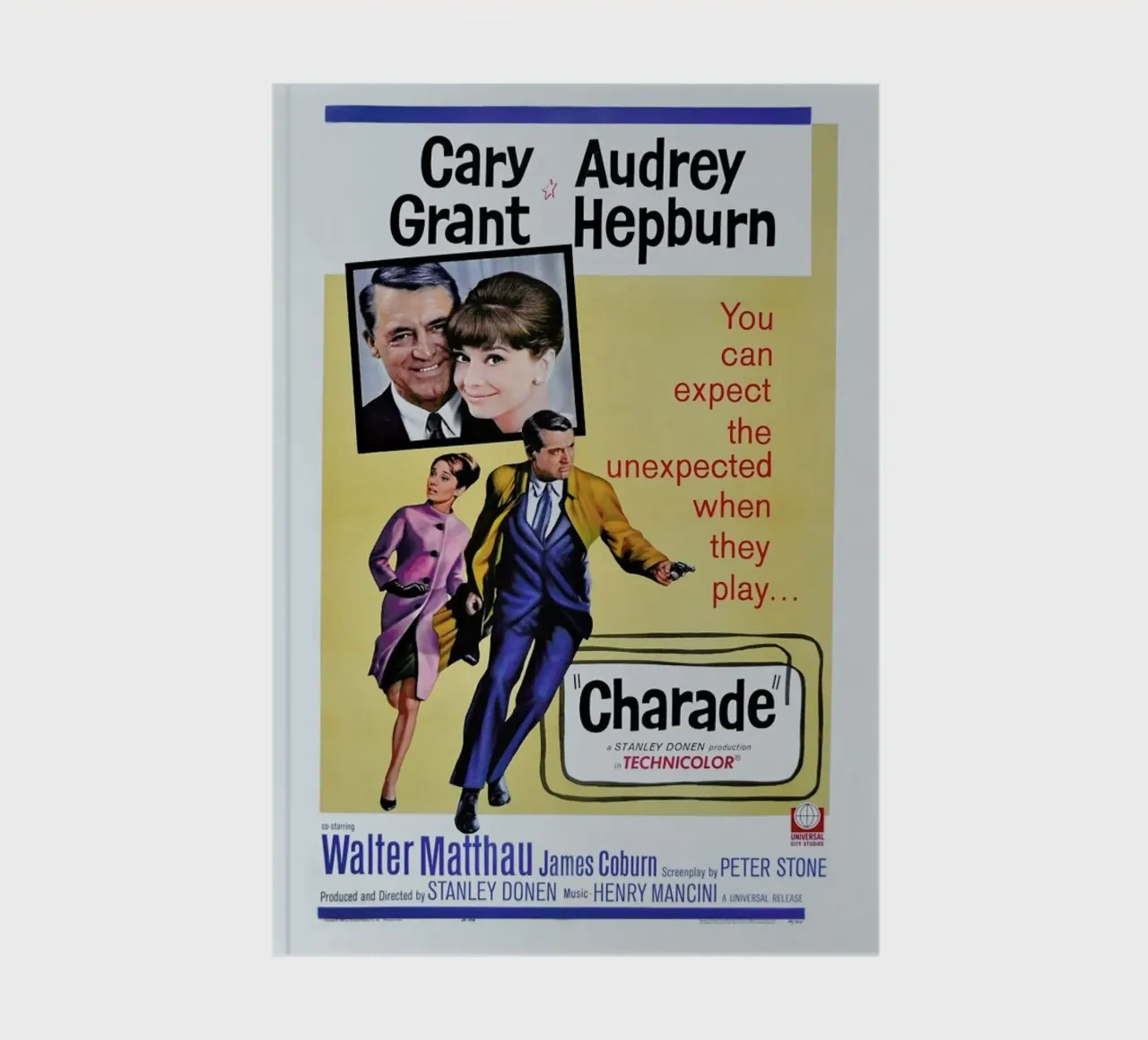 ‘Charade’ Retro Movie Poster notebook by Gallery Print and Art Limited