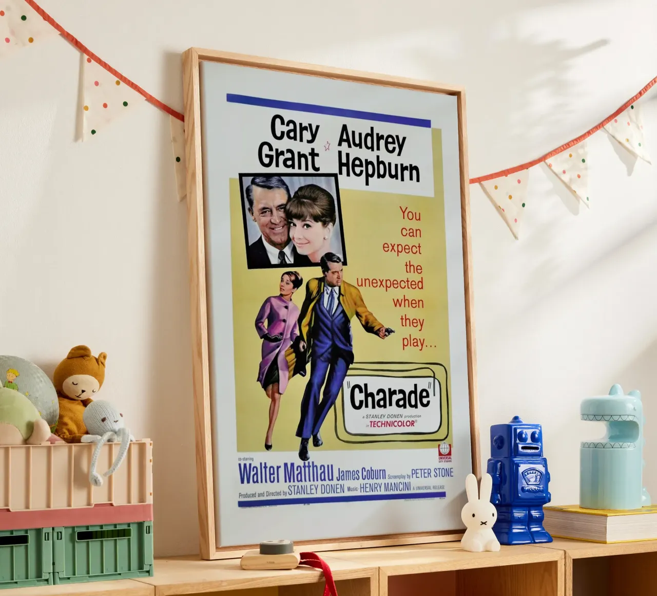 ‘Charade’ Retro Movie Poster canvas by Gallery Print and Art Limited