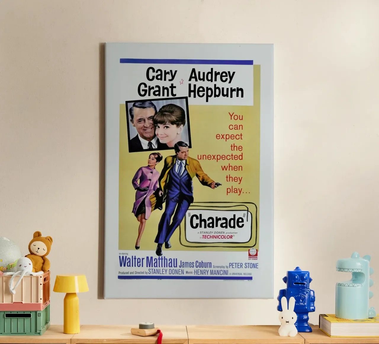 ‘Charade’ Retro Movie Poster canvas by Gallery Print and Art Limited