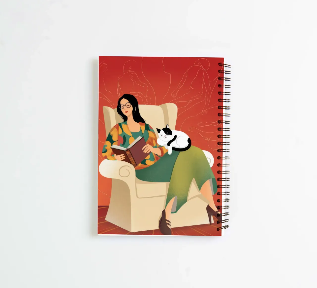 Relaxing with Cat spiral notebook by Atelier Tiga