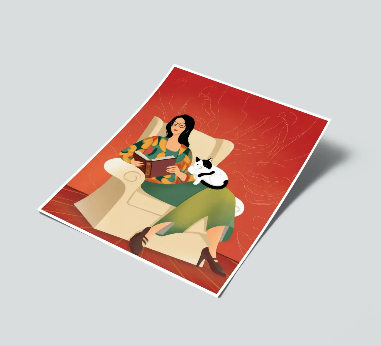 Relaxing with Cat sticker sheet by Atelier Tiga