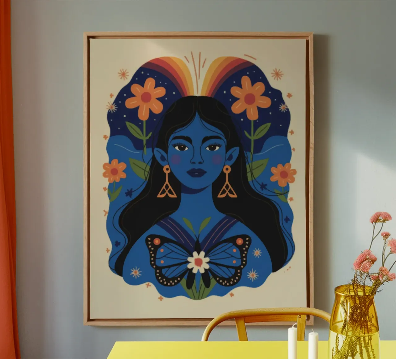 Mystical Butterfly Serenade canvas with Floater frame by Atelier Tiga