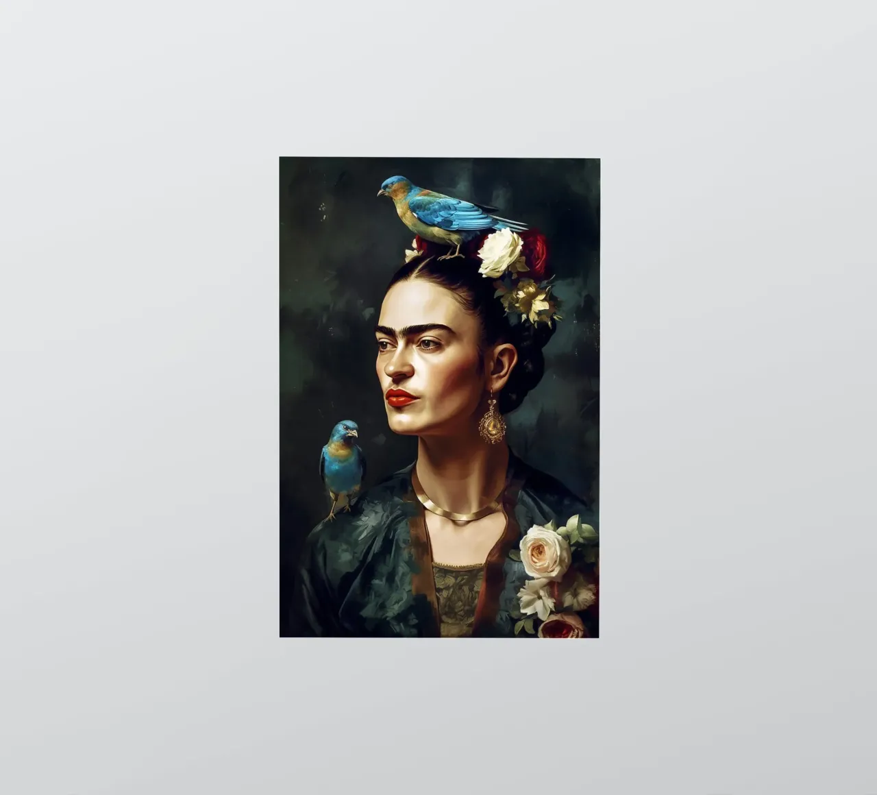 Frida Kahlo, Amore per gli uccelli adesivo da Carinaprint