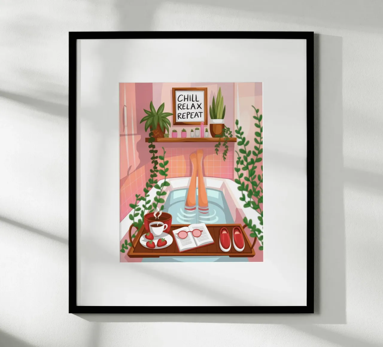 Rifugio per bagni rilassanti poster con telaio in alluminio da Atelier Tiga