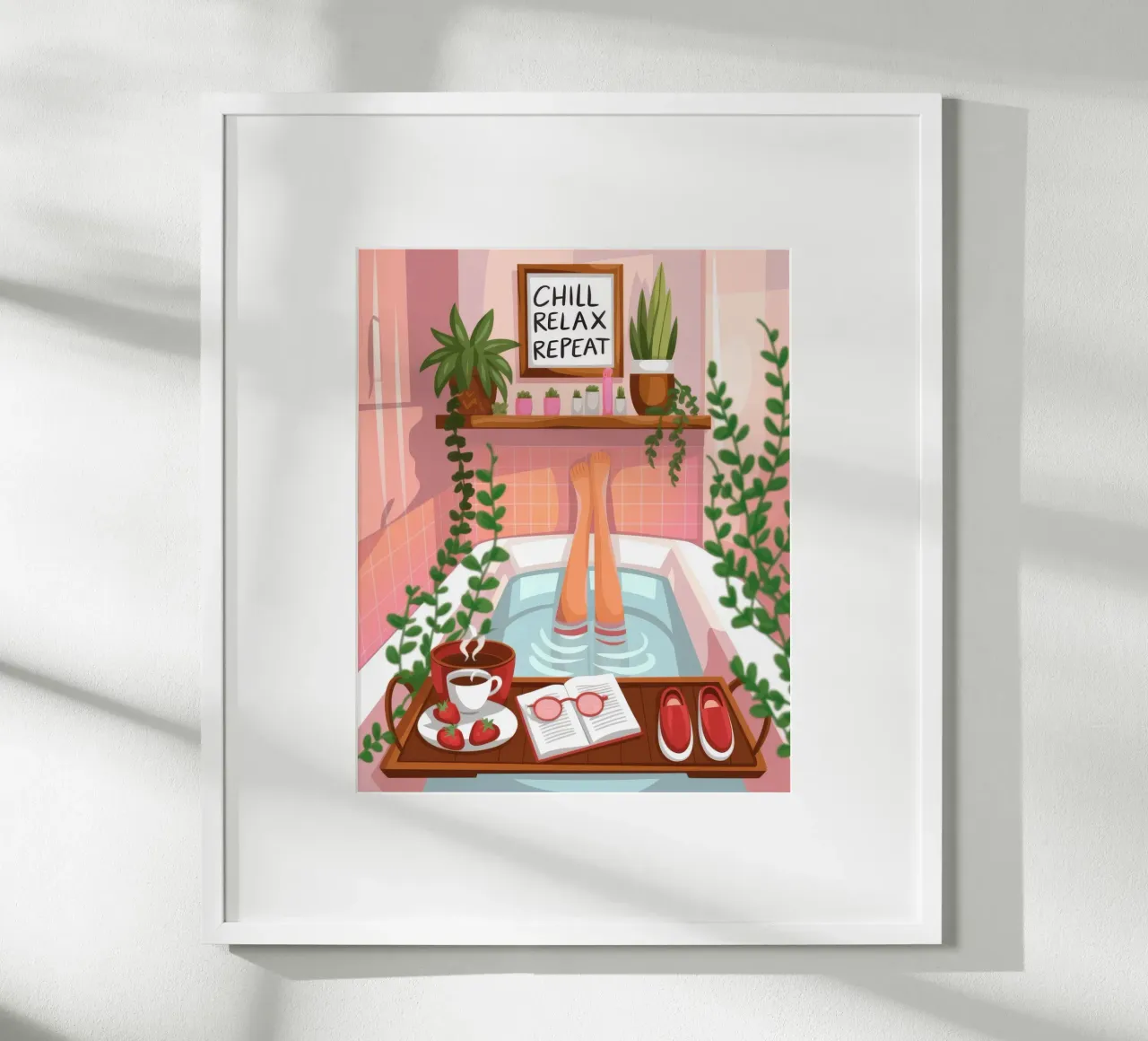 Rifugio per bagni rilassanti poster con telaio in alluminio da Atelier Tiga
