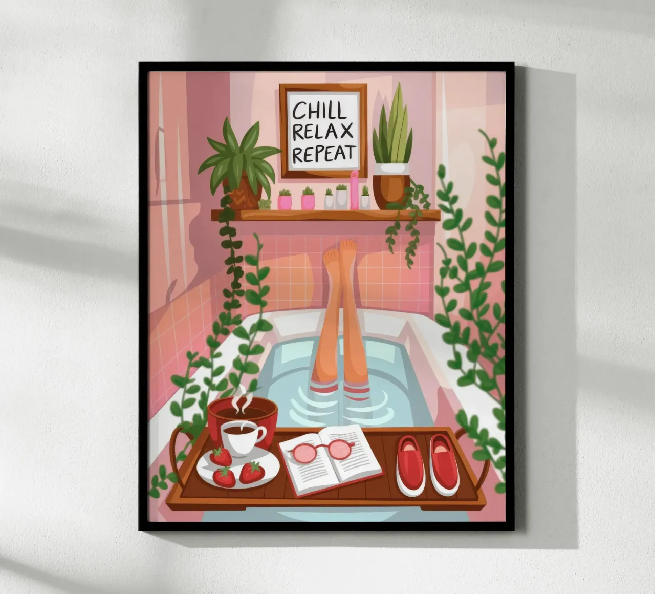 Rifugio per bagni rilassanti poster con telaio in alluminio da Atelier Tiga
