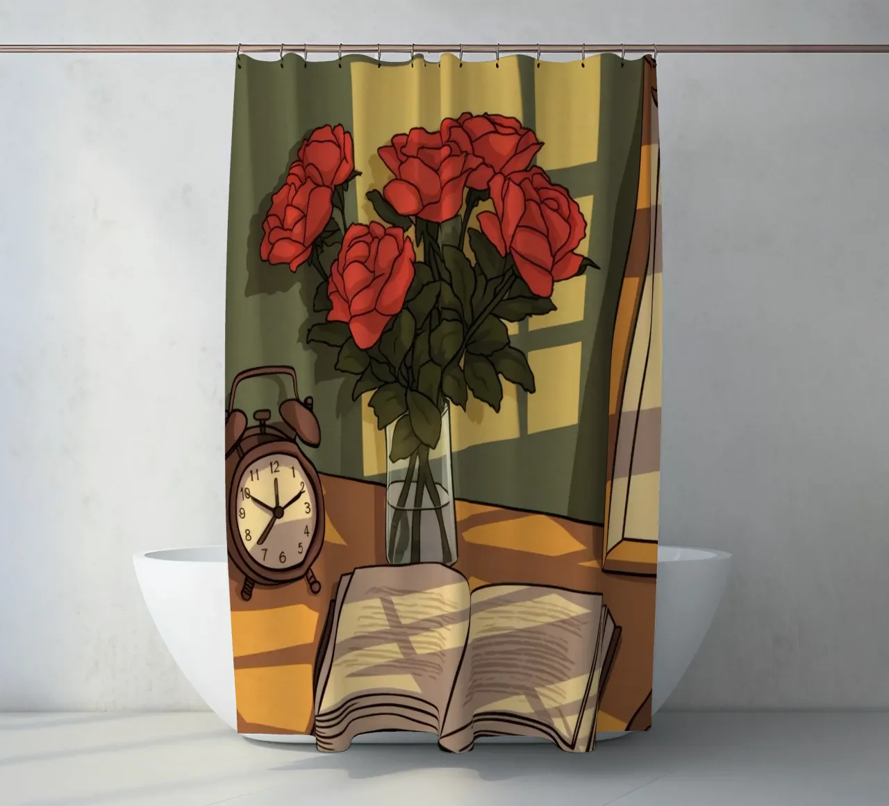 Estudio atemporal Reverie cortina de baño de Atelier Tiga
