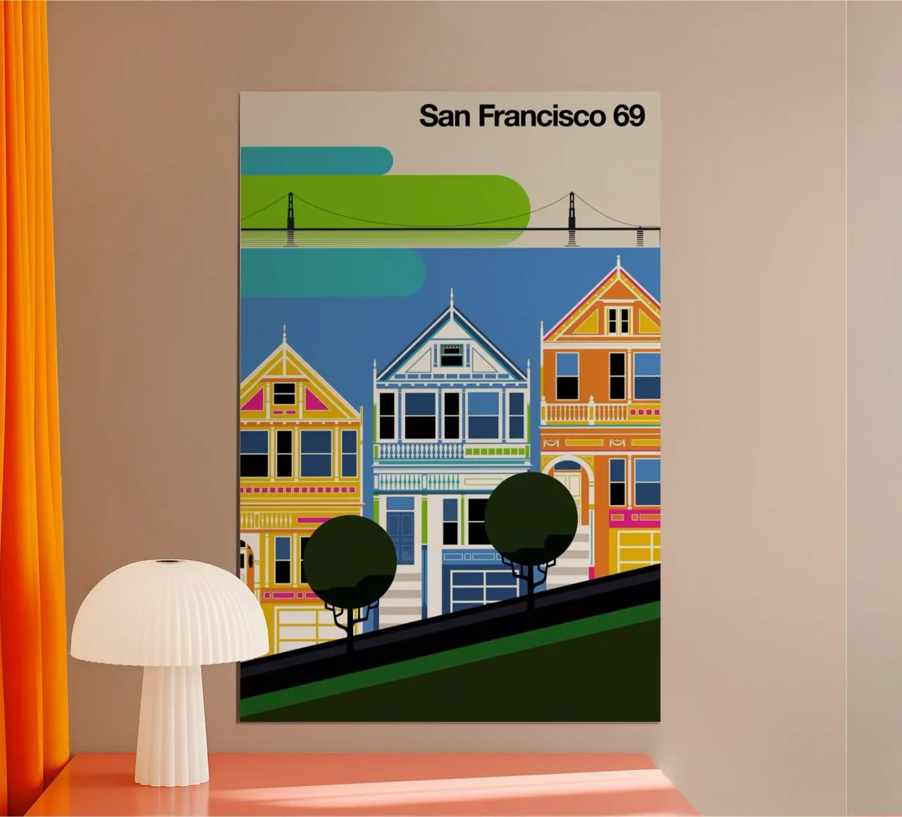 San Francisco 69 poster con telaio in plastica da Bo Lundberg