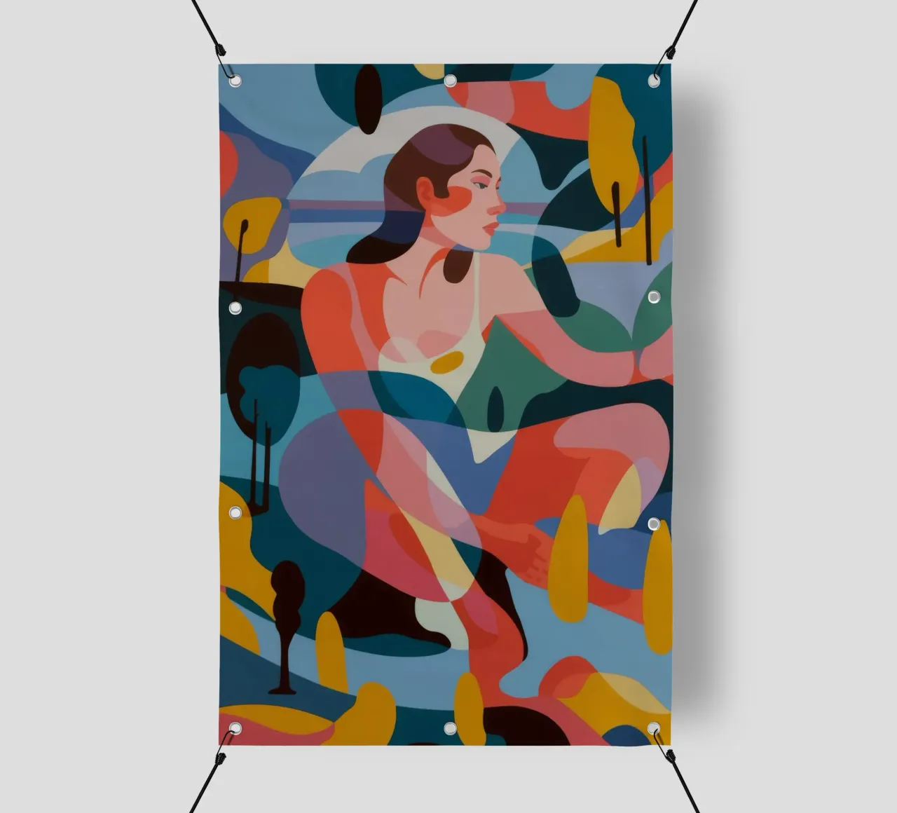 Sinfonía abstracta de colores lonas publicitarias de Atelier Tiga