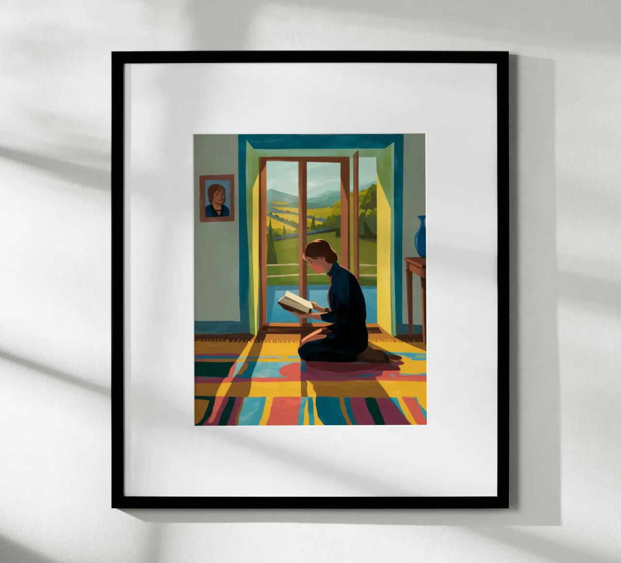 Un sereno santuario della lettura poster con telaio in plastica da Atelier Tiga