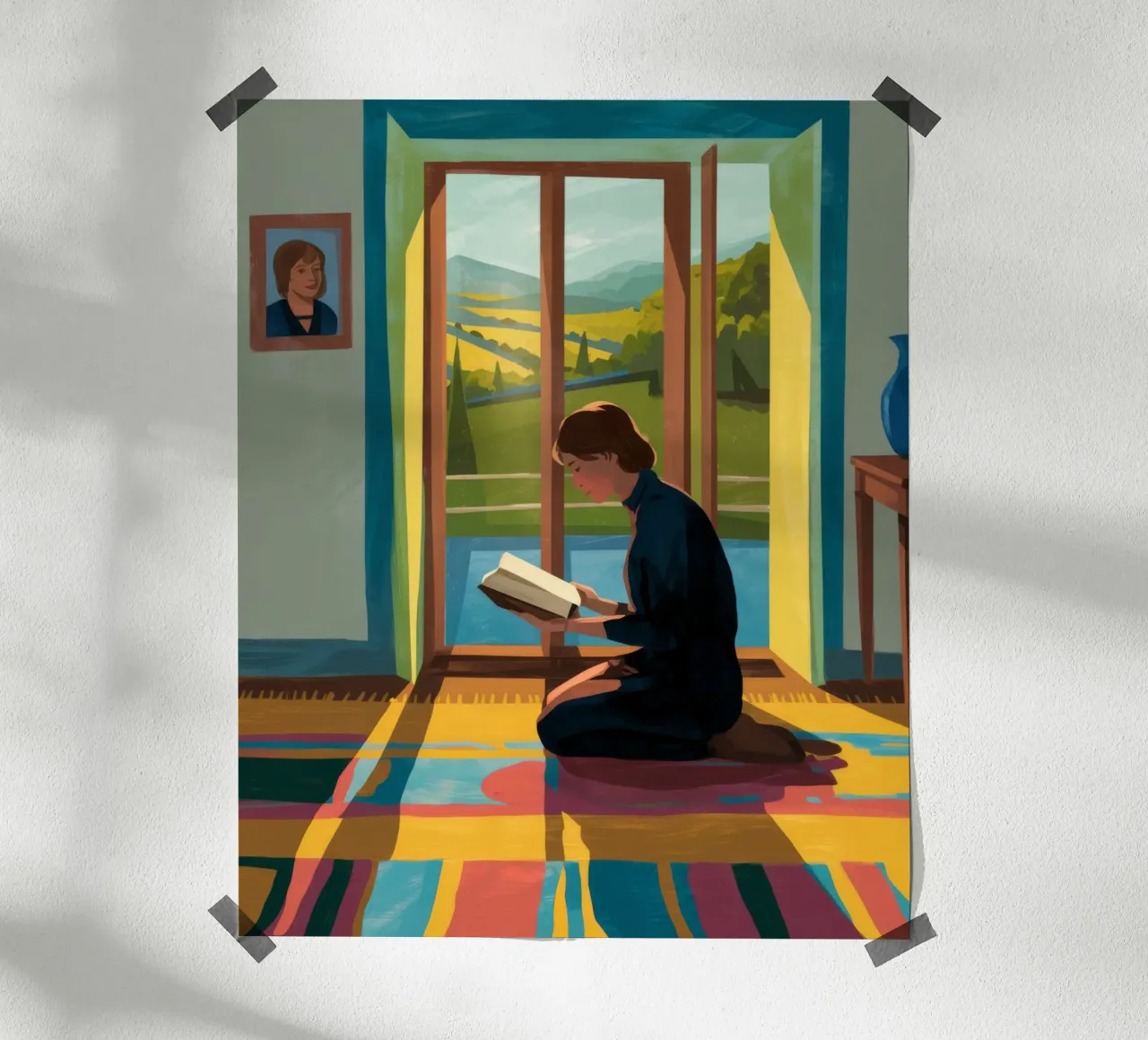 Un sereno santuario della lettura poster con telaio in plastica da Atelier Tiga