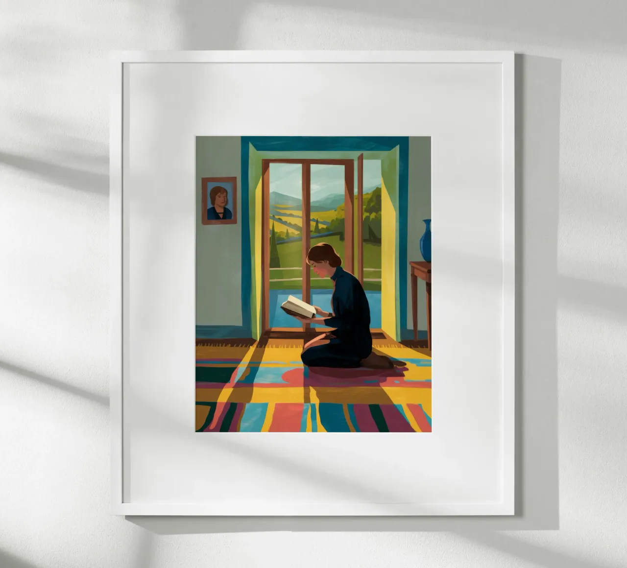 Un sereno santuario della lettura poster con telaio in plastica da Atelier Tiga