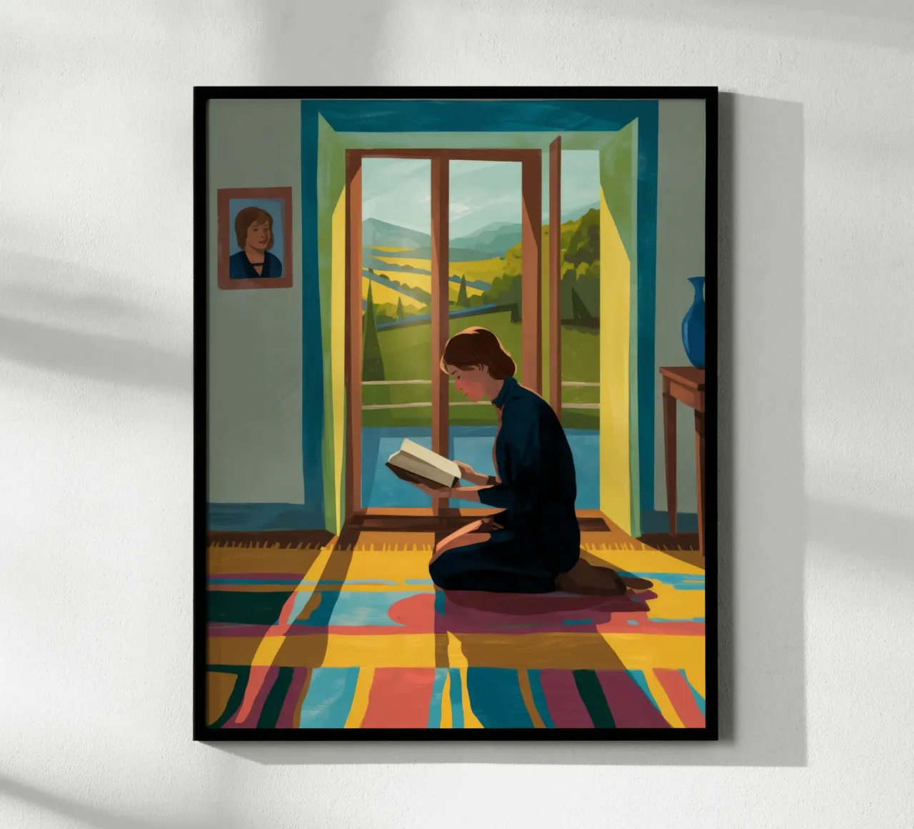 Un sereno santuario della lettura poster con telaio in plastica da Atelier Tiga
