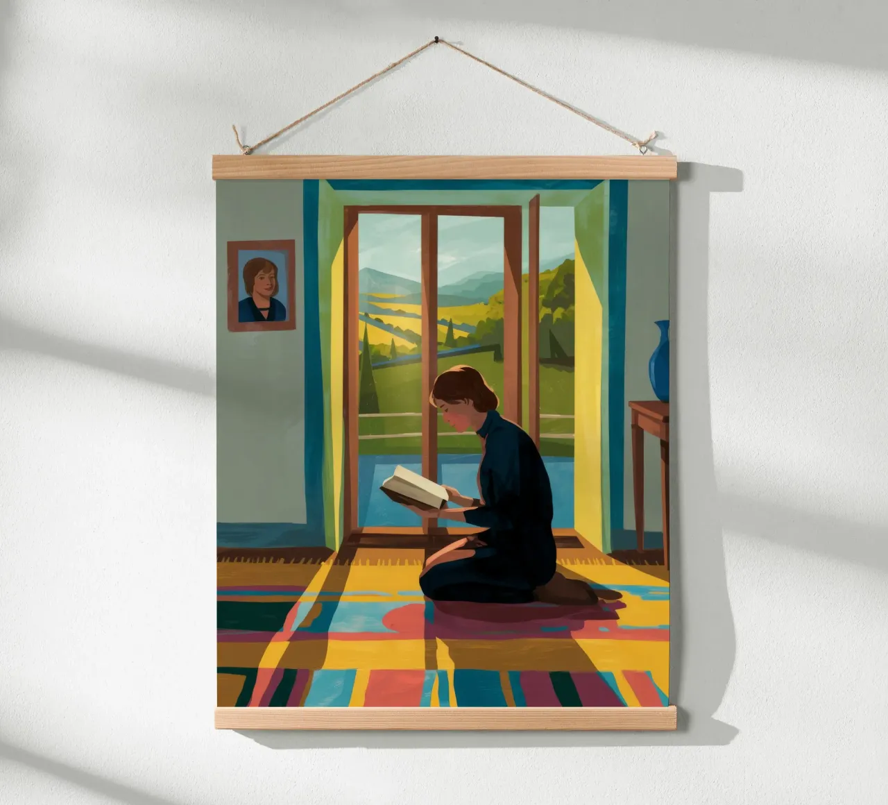 Un sereno santuario della lettura poster con telaio in plastica da Atelier Tiga