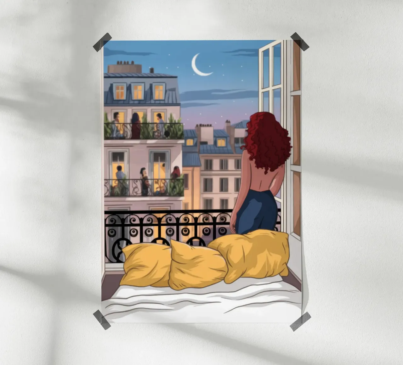 Beatitudine da balcone al chiaro di luna carta hahnemühle da Atelier Tiga