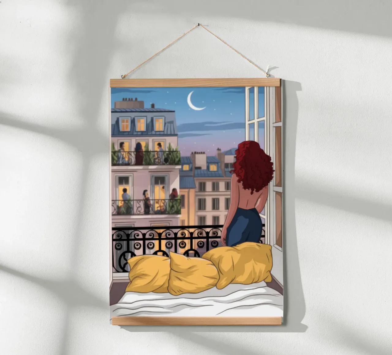 Beatitudine da balcone al chiaro di luna carta hahnemühle da Atelier Tiga