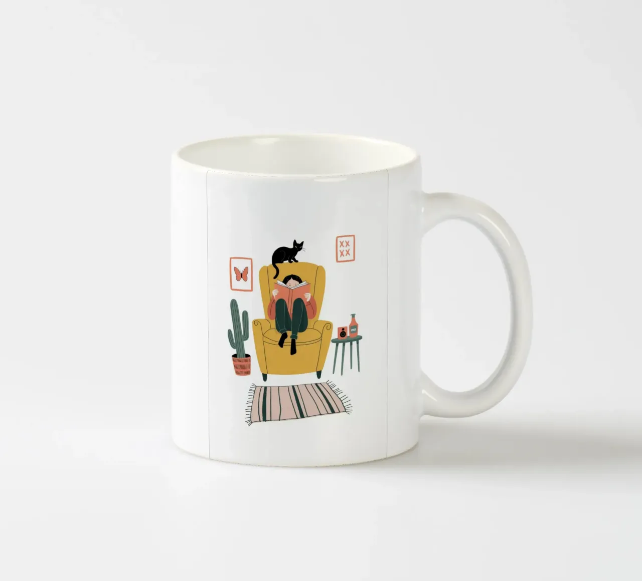 Compagno contemplativo del gatto tazza in ceramica da Atelier Tiga