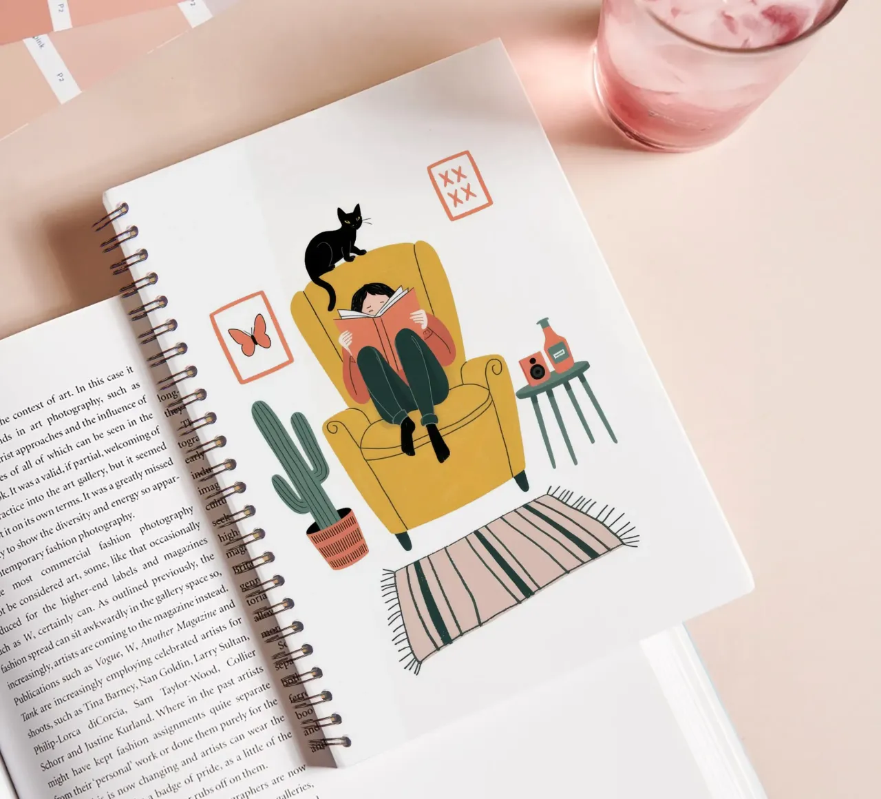 Contemplative Cat Companion spiral notebook by Atelier Tiga