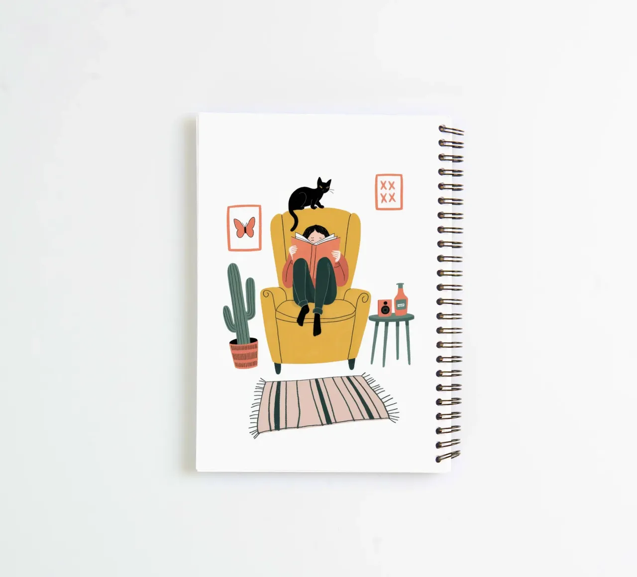 Contemplative Cat Companion spiral notebook by Atelier Tiga
