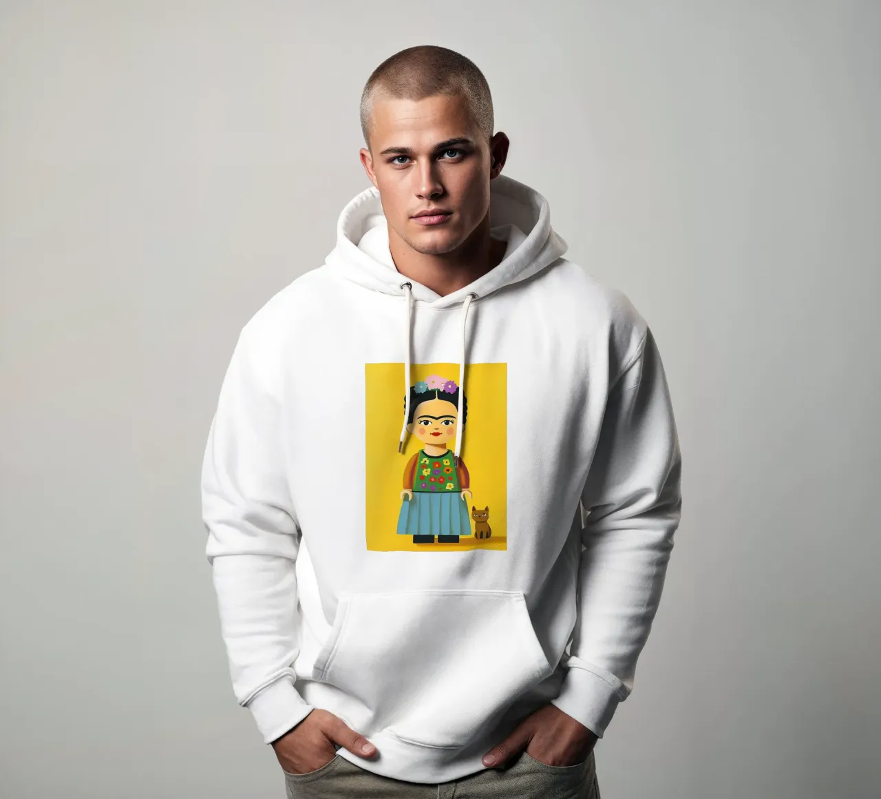 Piccola figura di Frida felpa con cappuccio da Carinaprint