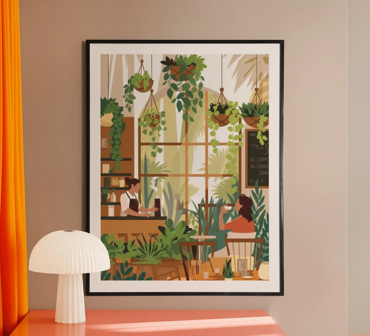 Ritiro del caffè Lush poster con telaio in plastica da Atelier Tiga