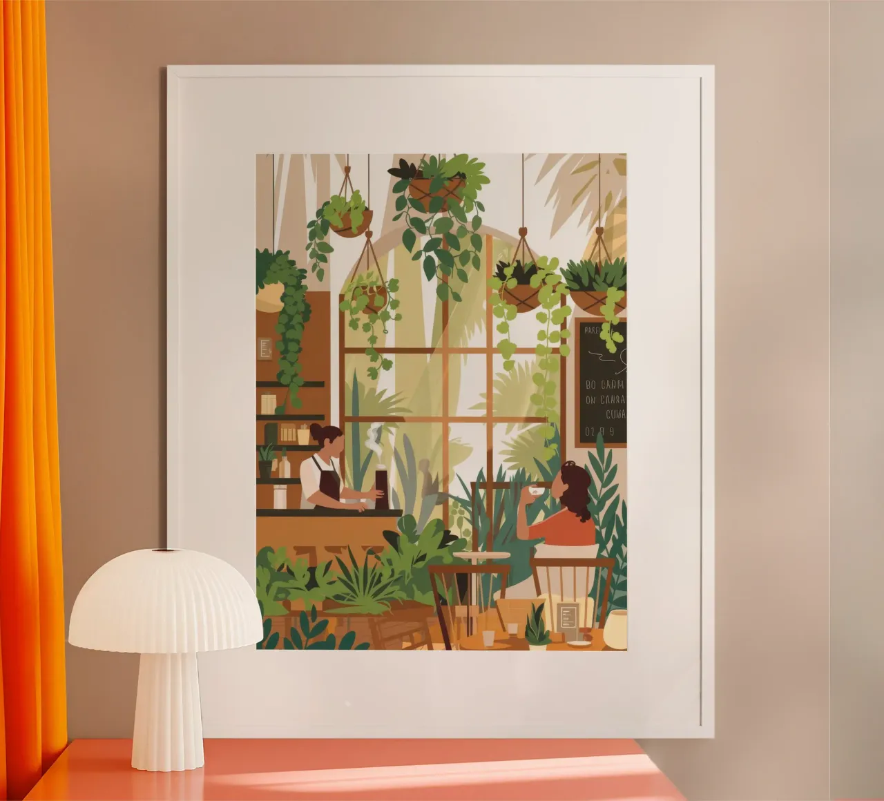 Ritiro del caffè Lush poster con telaio in plastica da Atelier Tiga