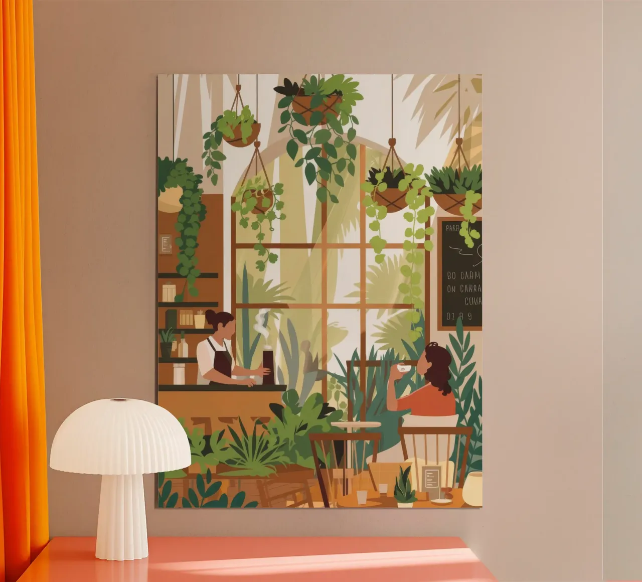 Ritiro del caffè Lush poster con telaio in plastica da Atelier Tiga