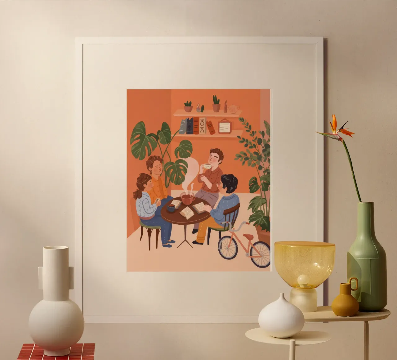 Riunione di gioco in famiglia poster con telaio in plastica da Atelier Tiga