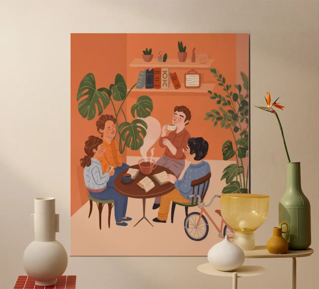 Riunione di gioco in famiglia poster con telaio in plastica da Atelier Tiga