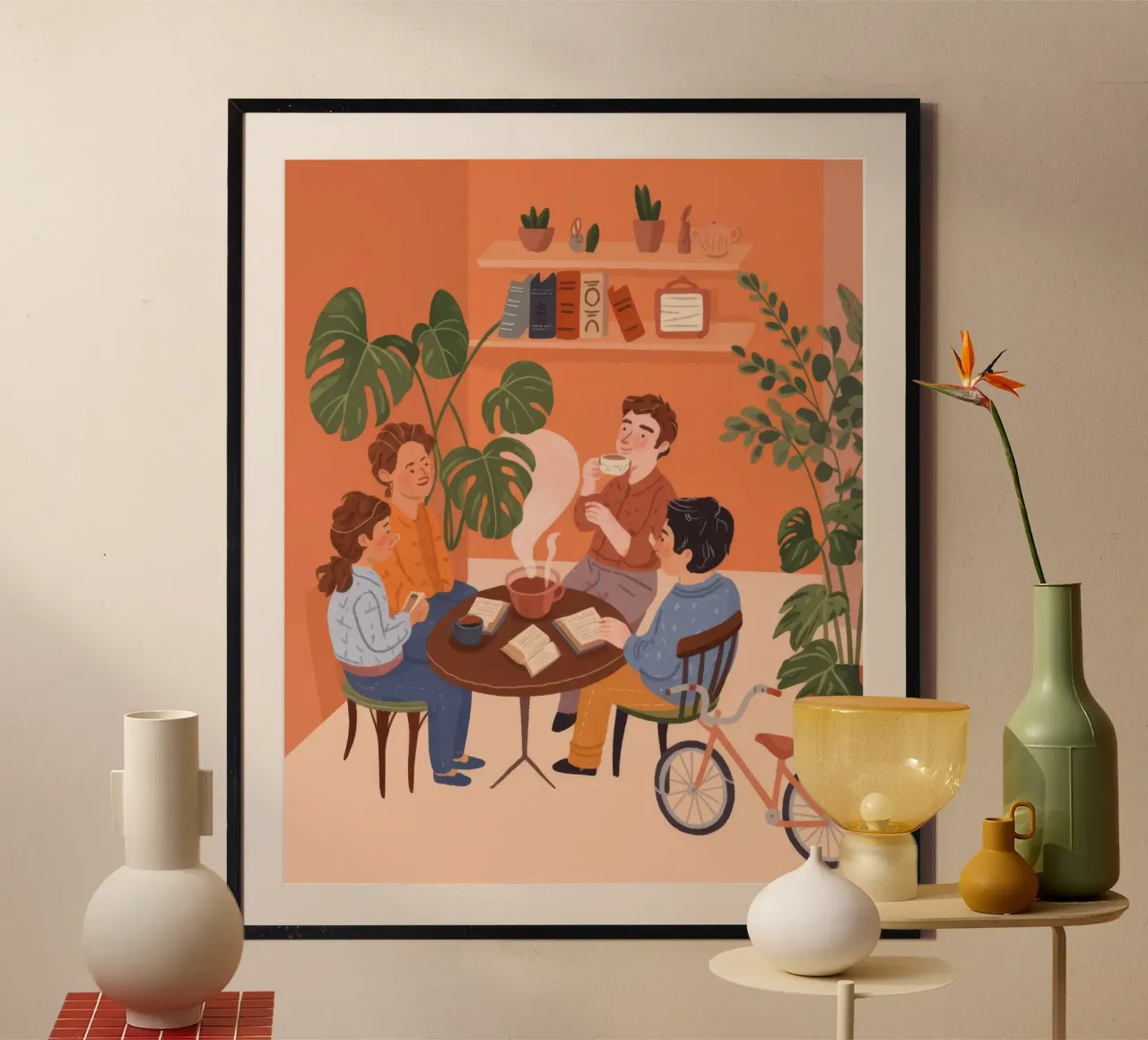 Riunione di gioco in famiglia poster con telaio in plastica da Atelier Tiga