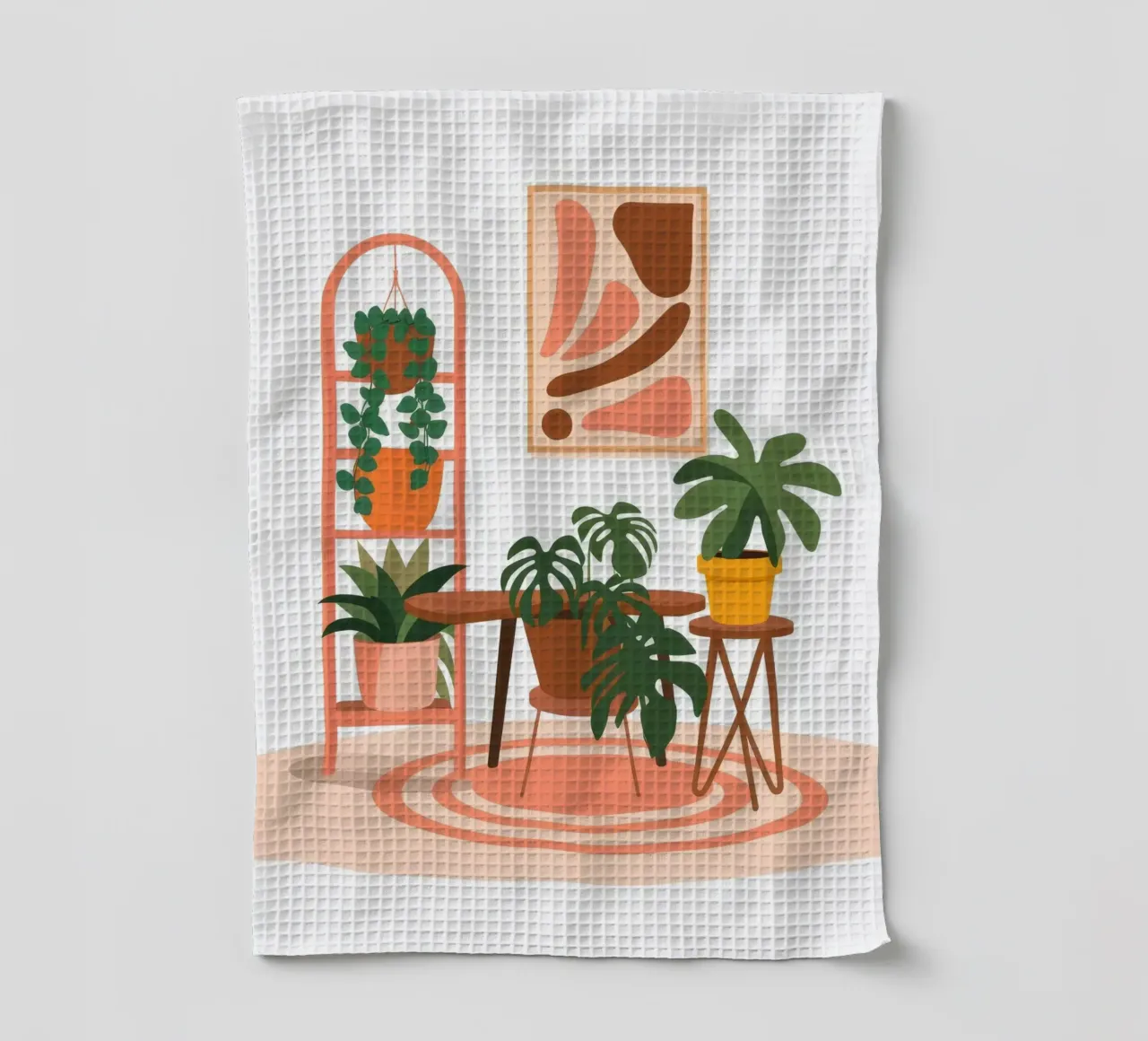 Minimalist Plant Haven tea towel by Atelier Tiga