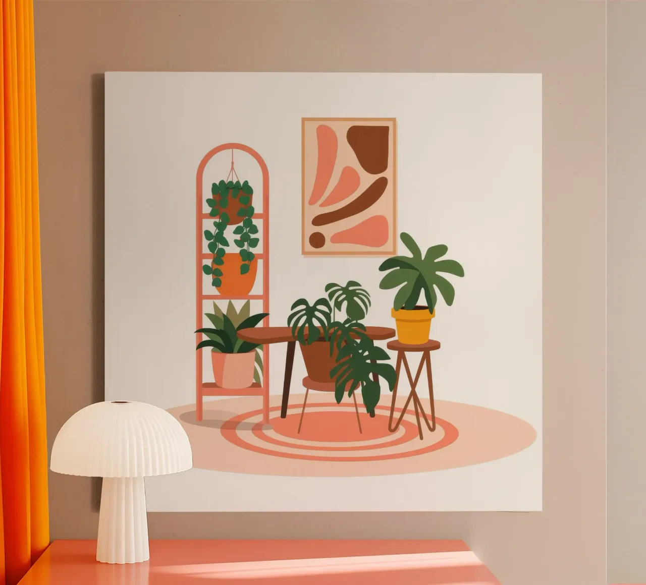 Minimalist Plant Haven canvas by Atelier Tiga