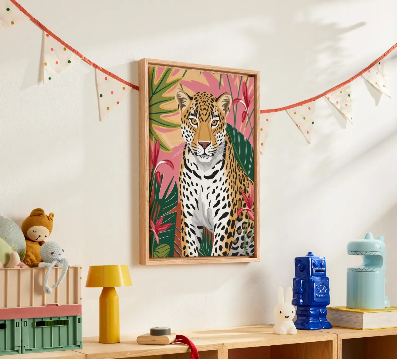 Majestic Jungle Guardian canvas with Floater frame by Atelier Tiga