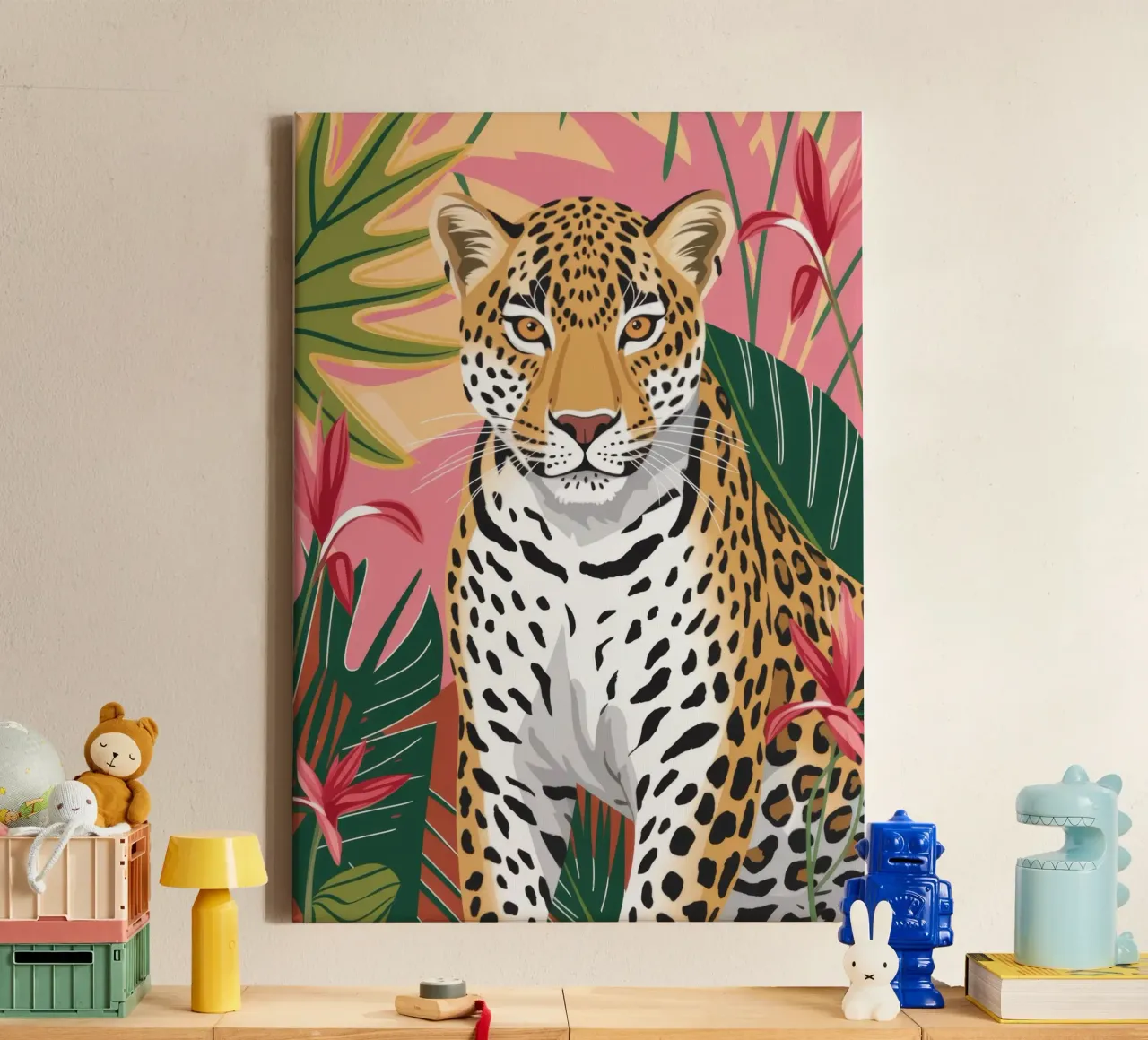 Majestic Jungle Guardian canvas with Floater frame by Atelier Tiga