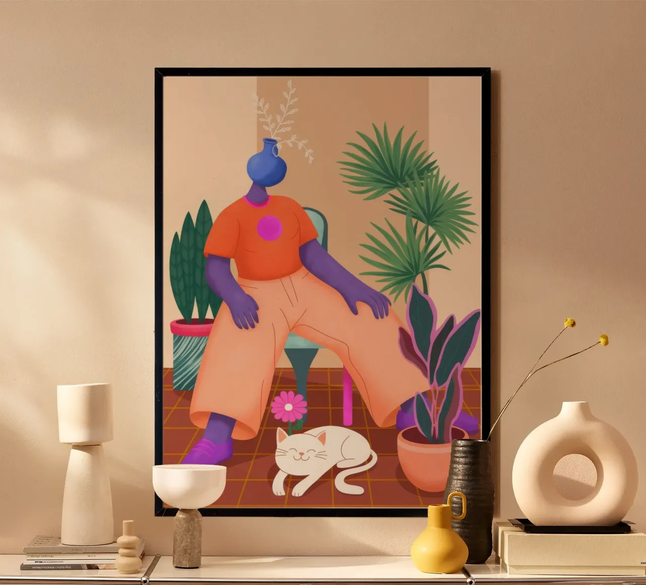 Amico vegetale stravagante poster con telaio in plastica da Atelier Tiga