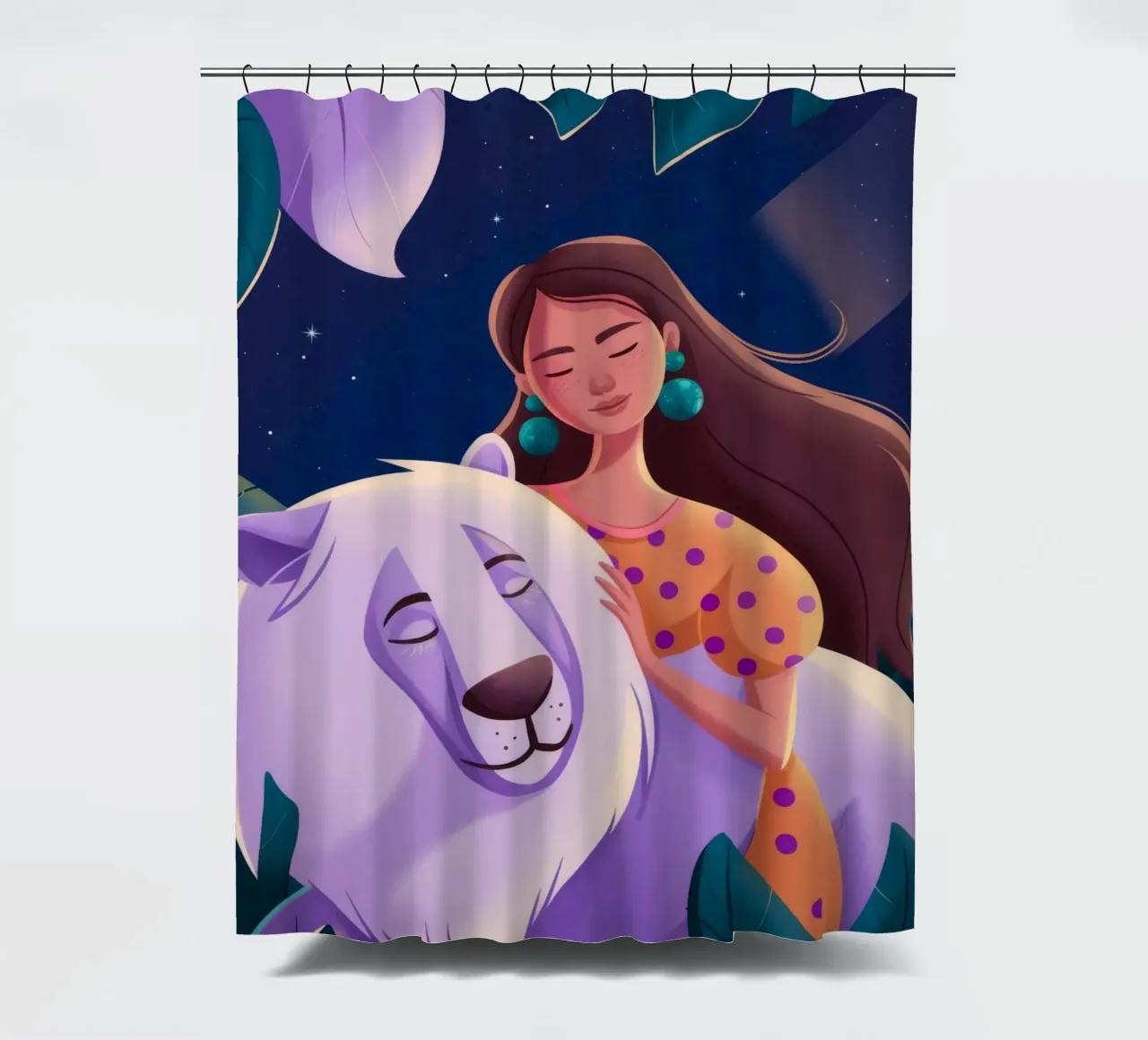 Compagno di notte maestoso tenda da doccia da Atelier Tiga