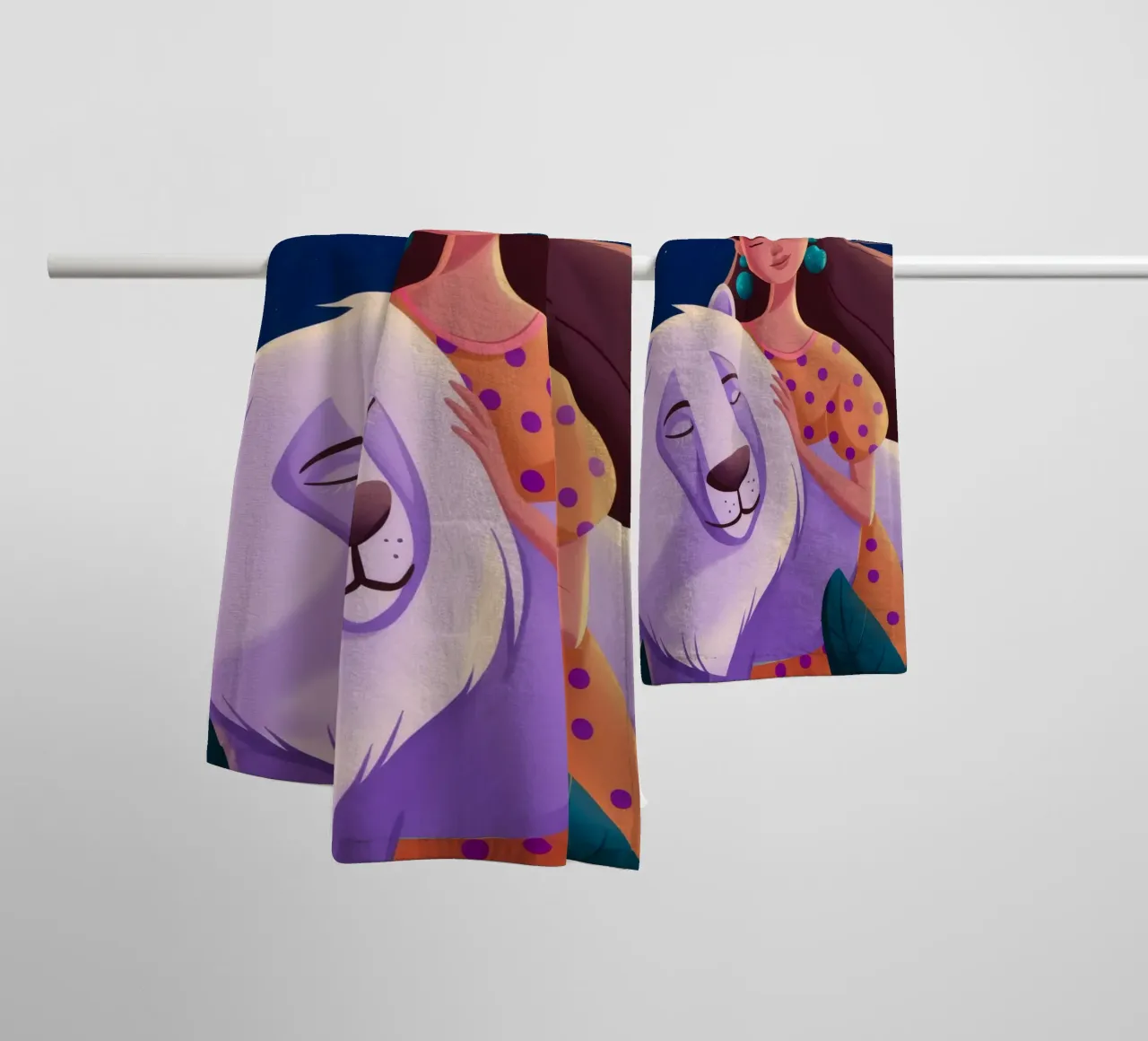 Compagno di notte maestoso asciugamano da bagno da Atelier Tiga