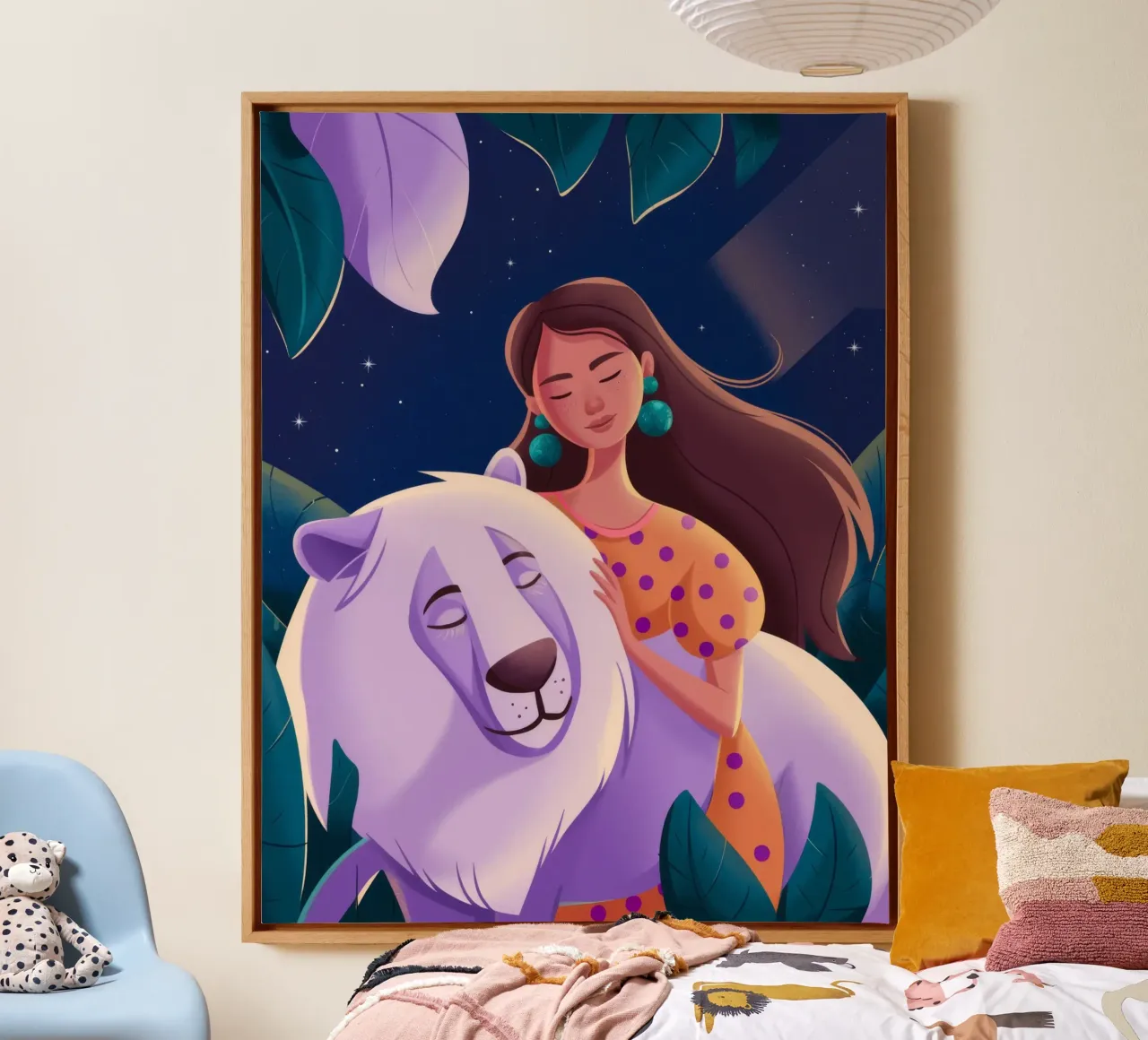 Compagno di notte maestoso tela con Cornice a cassetta da Atelier Tiga