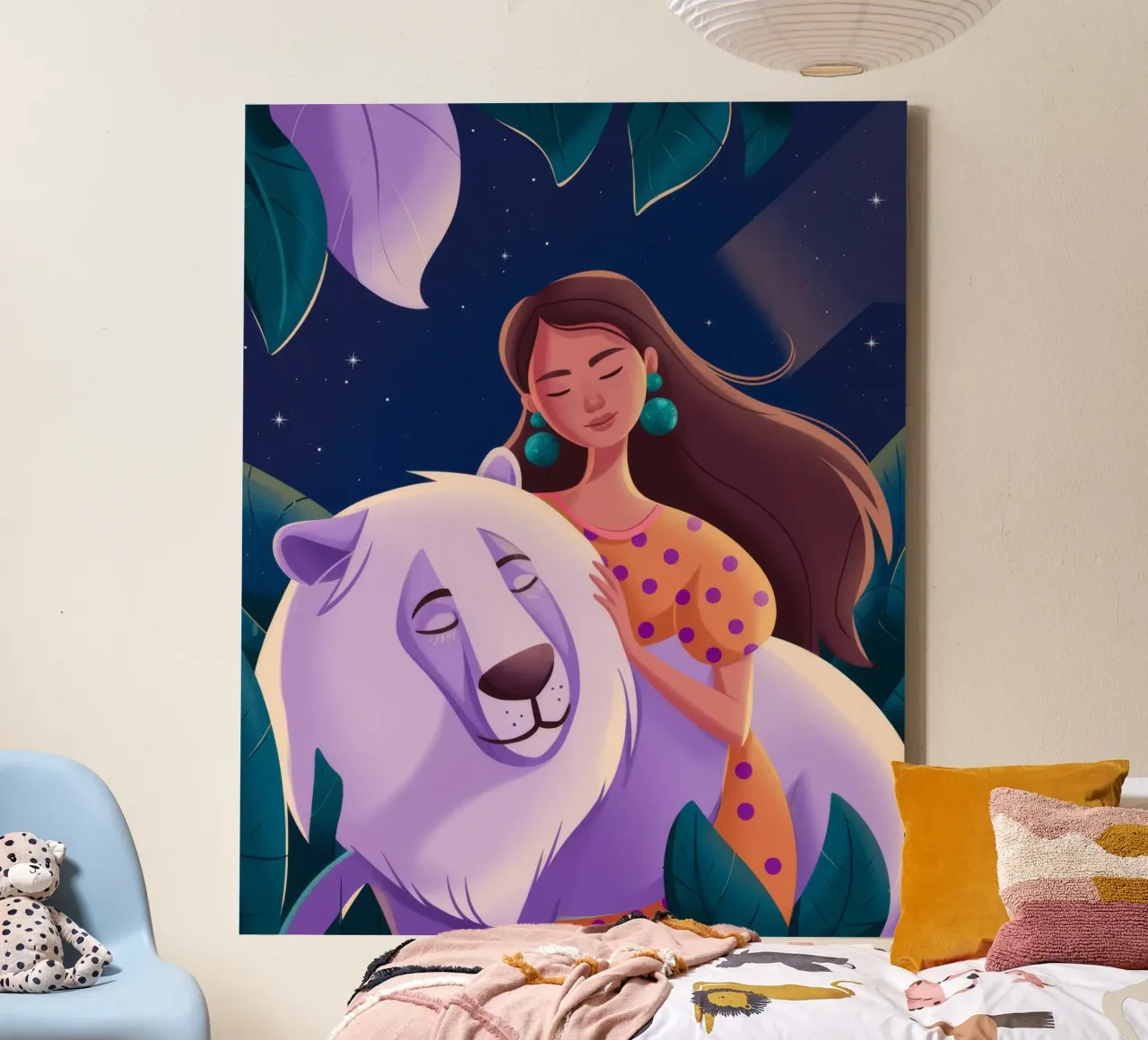 Compagno di notte maestoso tela con Cornice a cassetta da Atelier Tiga
