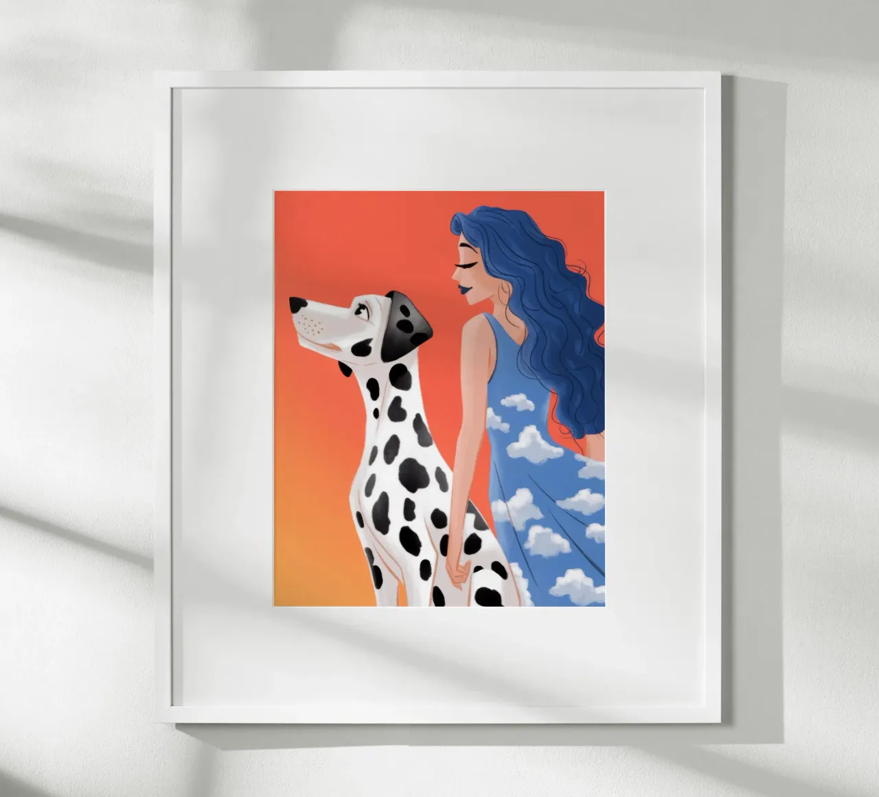 Elegante duo dalmata poster con telaio in legno da Atelier Tiga