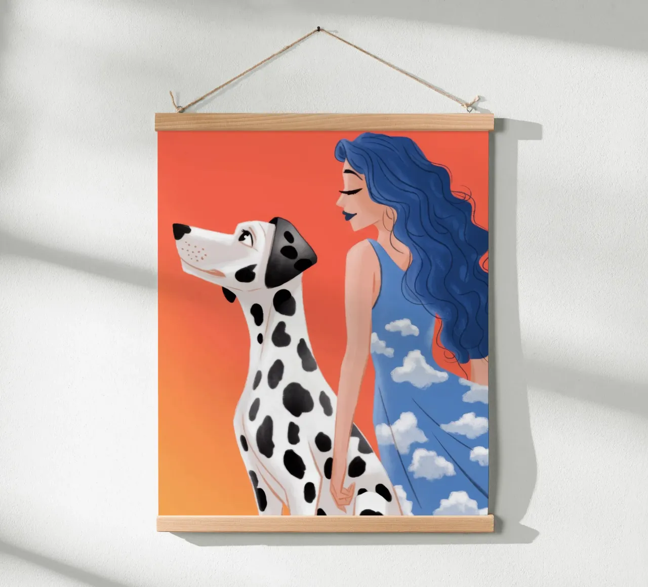 Elegante duo dalmata poster con telaio in legno da Atelier Tiga