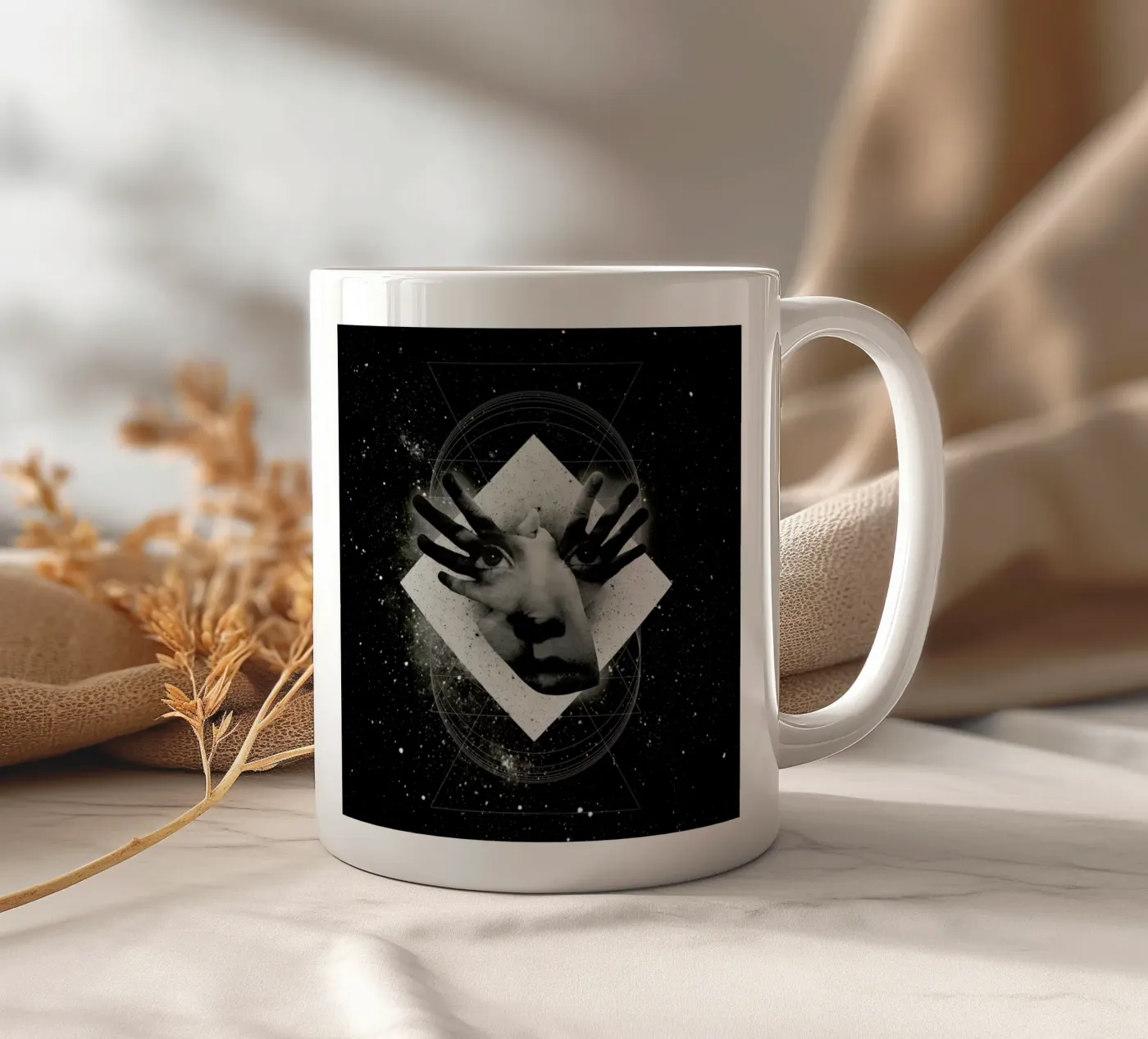 Mask ceramic mug by Ali Gulec