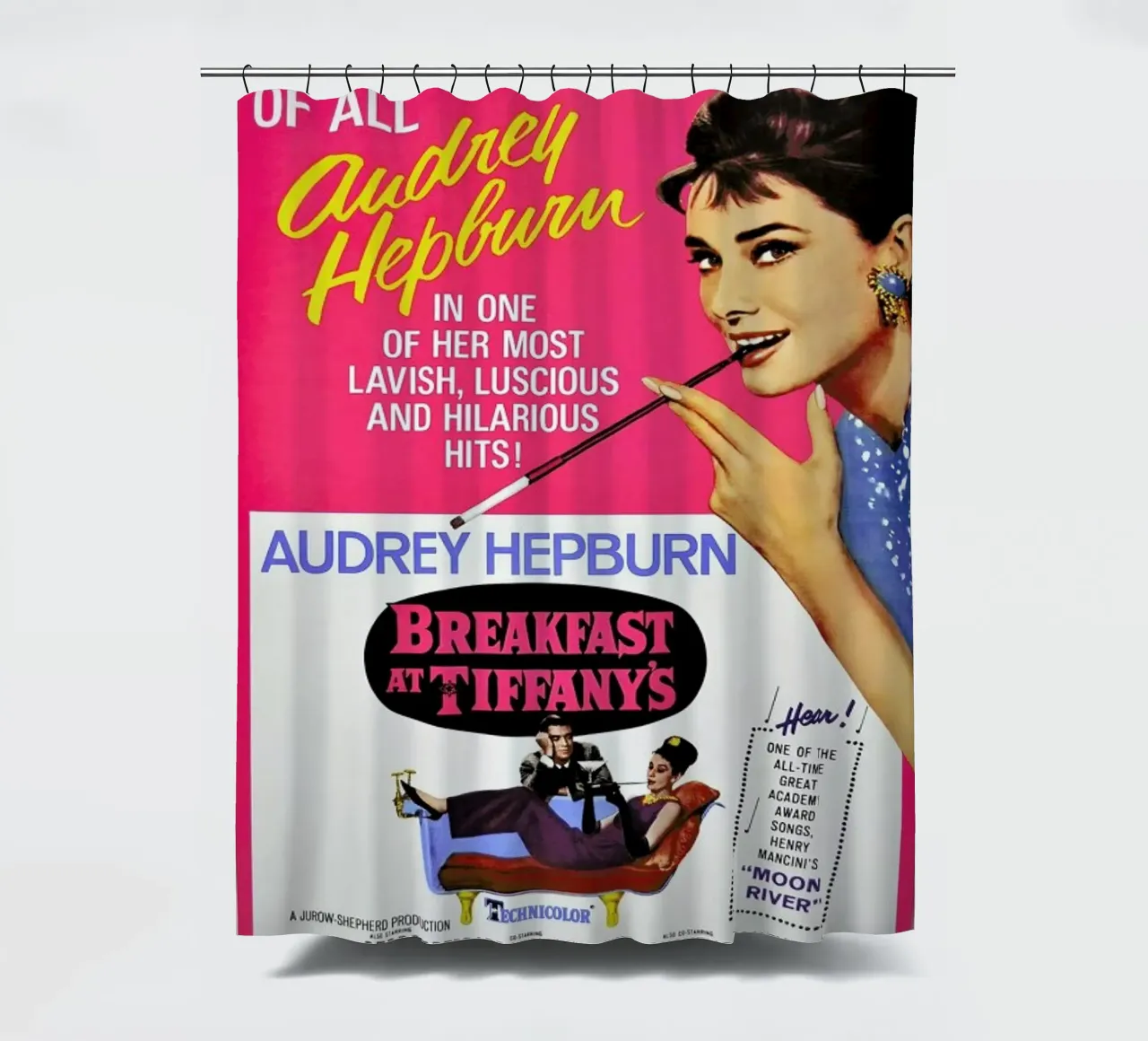 ‘Breakfast at Tiffany’s’ Movie Poster tenda da doccia da Gallery Print and Art Limited