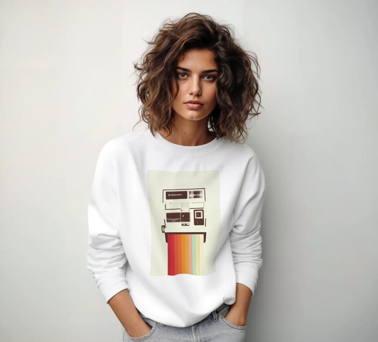 Instant Camera Rainbow Sweatshirt von Florent Bodart