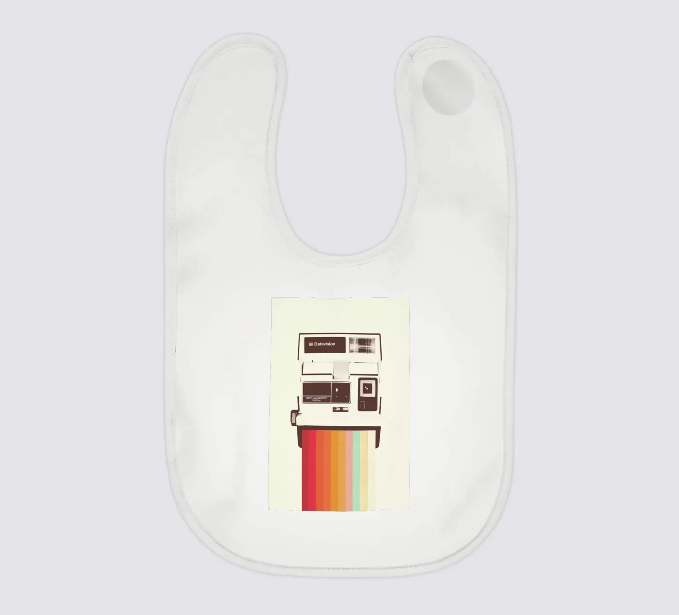 Instant Camera Rainbow baby bib by Florent Bodart